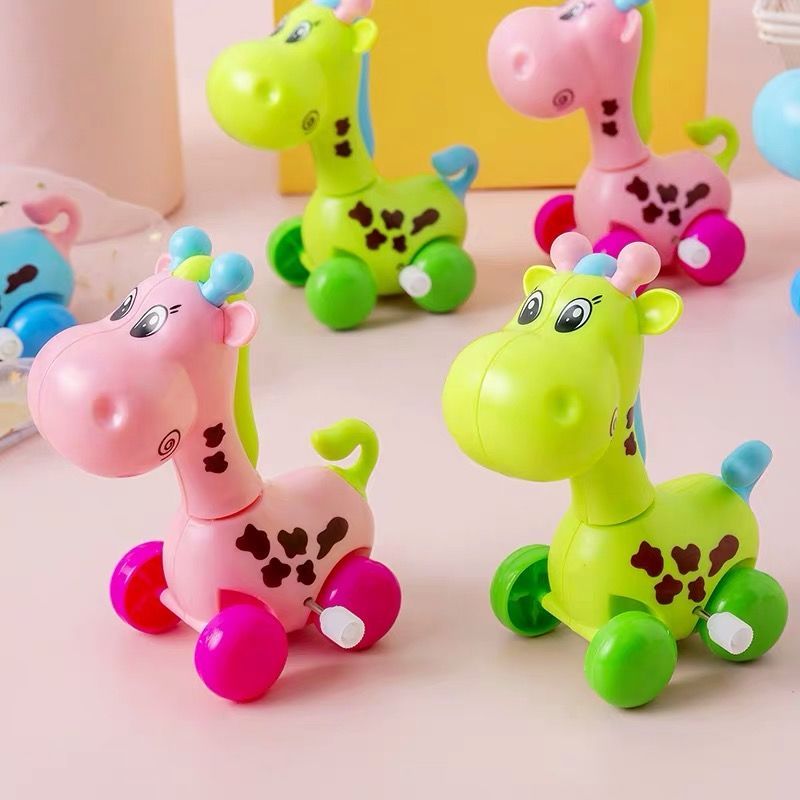 发条上链长颈鹿上弦可爱卡通小鹿儿童玩具地摊热卖爬行动物礼物鲜