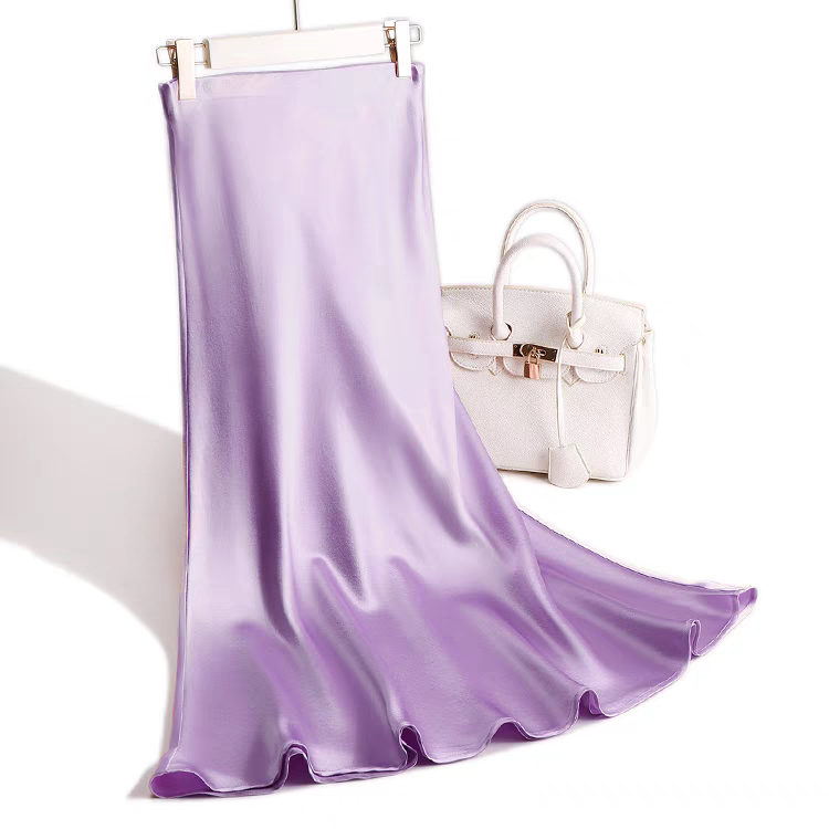 2025鱼尾感重磅醋酸裙高级女春