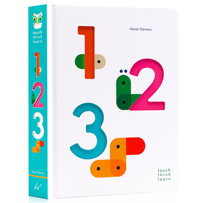 现货  英文原版 小手摸摸全知道 123数字触摸纸板书 TouchThinkLearn 123 绘本 儿童数字认知 艺术早教启蒙 艺术大师Xavier Deneux