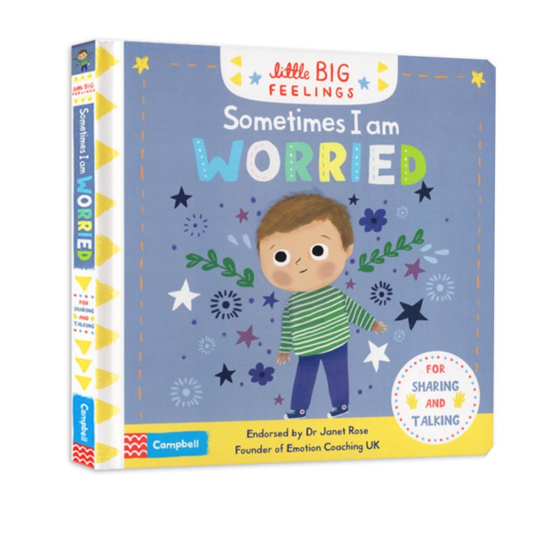 现货 英文原版 Little Big Feelings 小小孩大感觉系列 Sometimes I Am Worried 有时会忧伤 纸板书 0-5岁 认知启蒙情绪情商培养