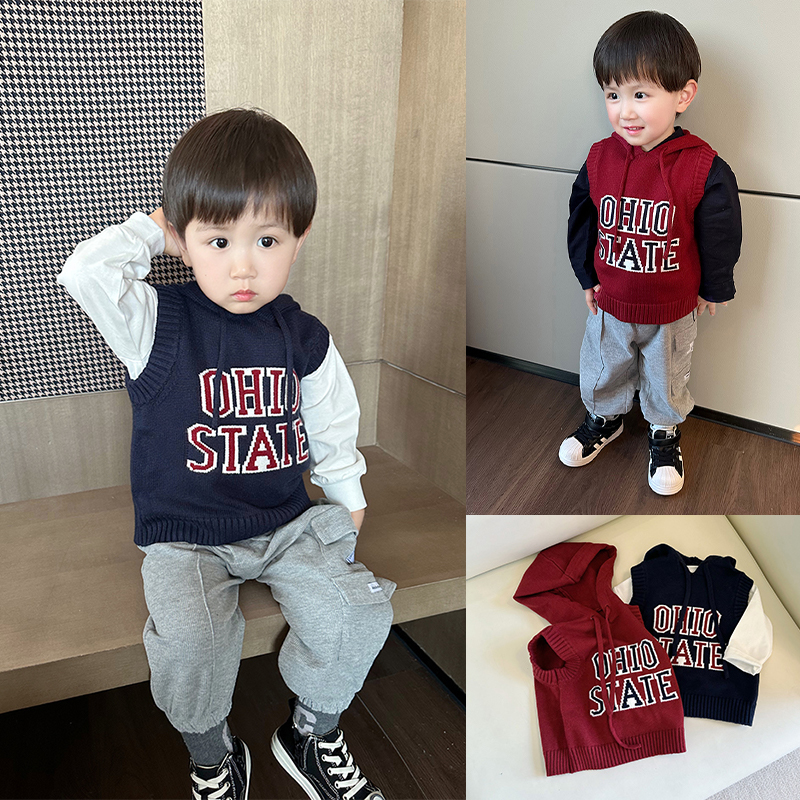 男童春秋款针织背心马甲