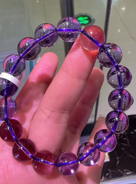 天然巴西紫水晶手链女招财9A收藏级男转运饰品礼物紫晶手串