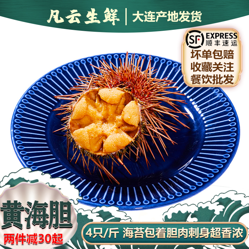 黄海胆鲜活顺丰包邮4只/斤大连发