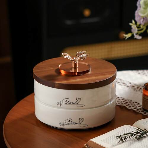 带盖带分格中古风复古果盘