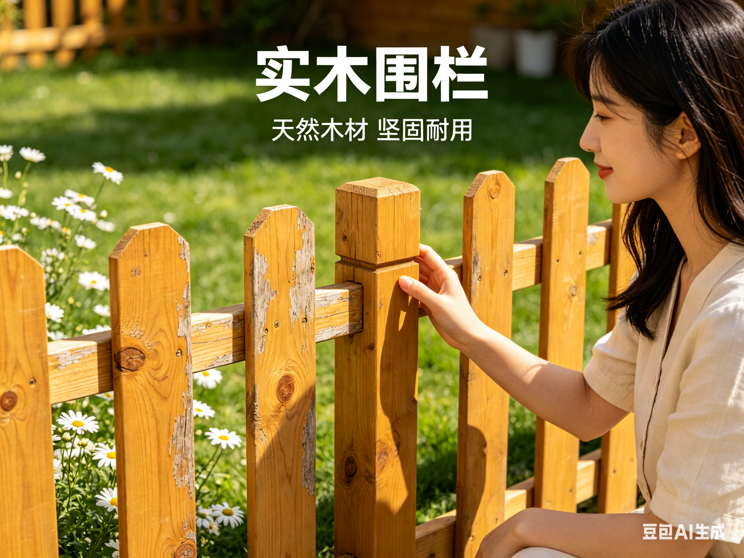 【近期227买家加购】立柱栅栏花园草坪防腐木栏杆庭院隔断护栏