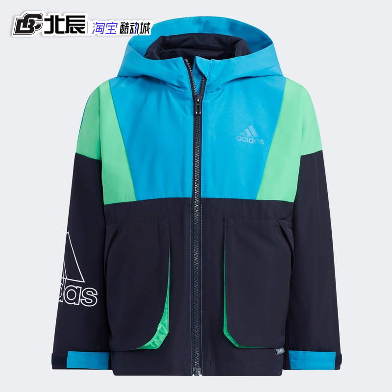 阿迪达斯春秋连帽梭织夹克运动