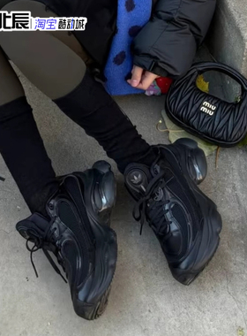 阿迪达斯三叶草女老爹鞋浮蝶鞋OZVENUZ复古厚底舒适运动鞋JS2468