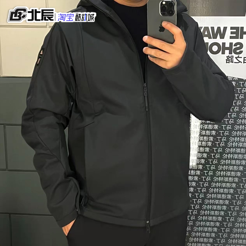 Adidas阿迪达斯男子武极系列防风拒水梭织加绒连帽休闲夹克JI8712