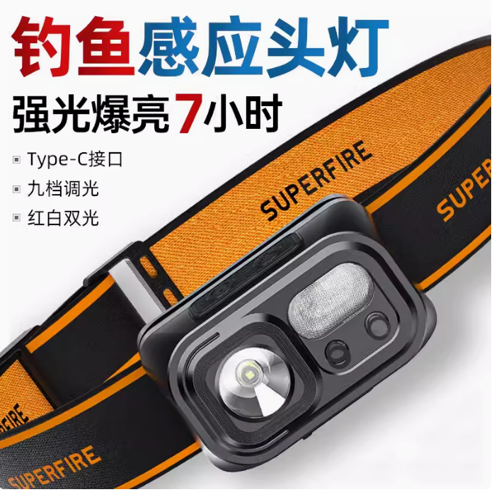 户外强光头灯神火夜钓灯感应头灯
