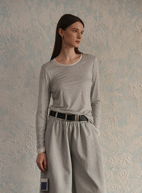 2LINKS｜天丝 真两件叠穿设计 白灰色系 基础百搭圆领半透明T