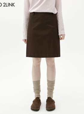 2LINKS｜利落工装廓形 经典版型宽腰设计 质感通勤直筒中款半身裙