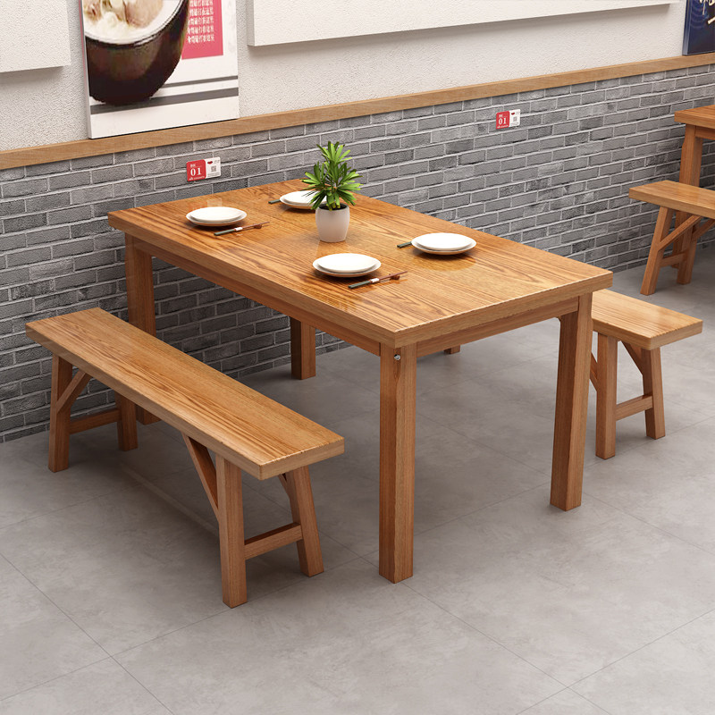 实木餐桌快餐店早餐店面馆小吃店图片