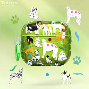 1挂孔无线蓝牙耳机创意艺术耳机保护壳 二代4 Tastecase高级感可爱狗狗耳机套适用苹果AirPodsPro第三代