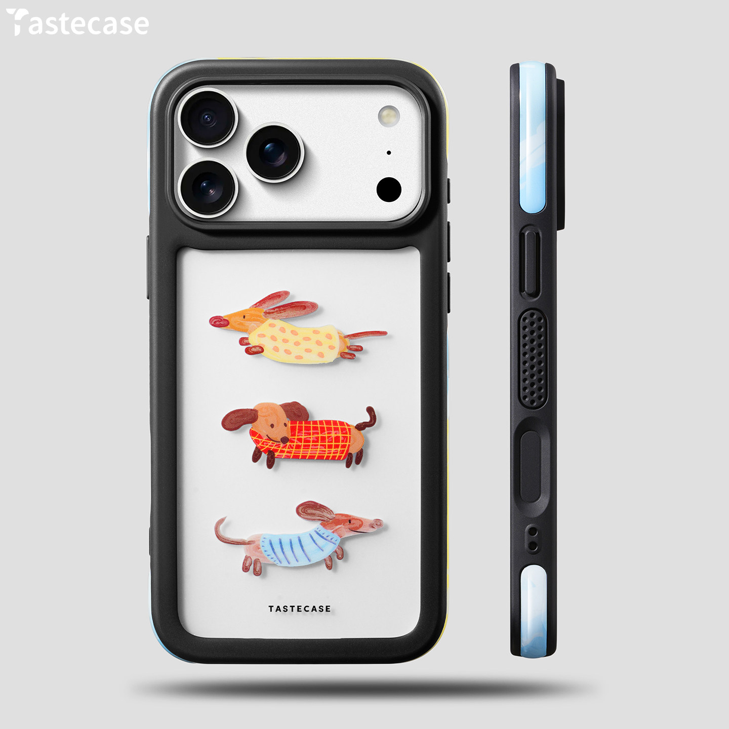 Tastecase腊肠狗透明手机壳适用苹果iPhone17ProMax/16Pro全包AI相机按键保护壳新款原创可爱狗磨砂防摔套