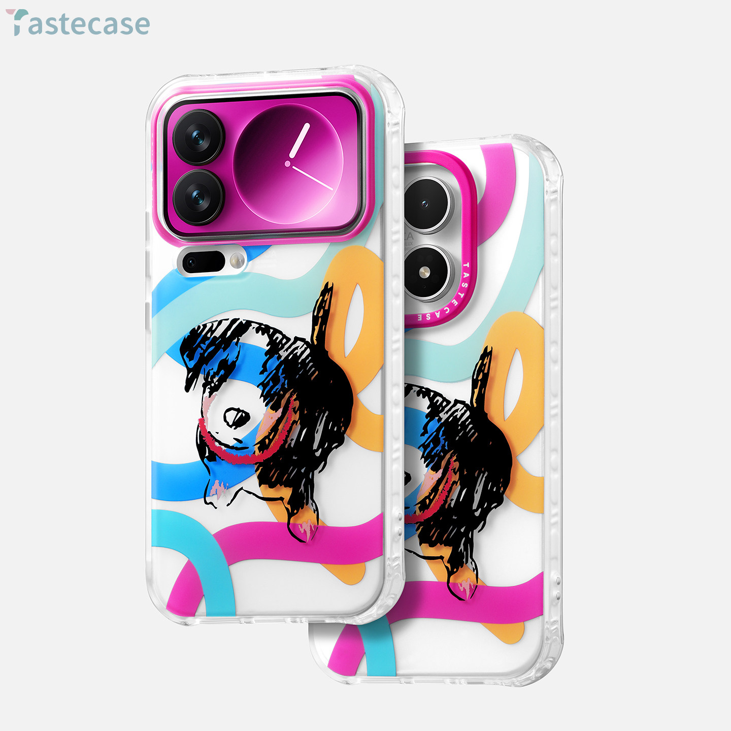 Tastecase彩色素描小狗手机壳适用小米17ProMax/17Pro磨砂创意个性防摔保护壳原创新款艺术可爱狗狗手机套