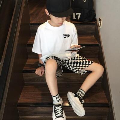 潮牌ADER儿童短袖t恤男童女童中大童2025夏季新款外贸韩版纯棉