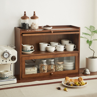 杯子收纳置物架实木桌面收纳柜收纳盒茶杯茶具咖啡杯水杯防尘杯架