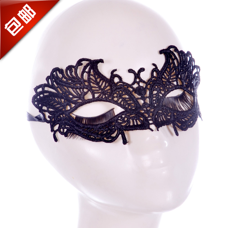 1个包邮 化妆舞会性感蕾丝面具女派对半脸眼罩 黑色镂空面具面罩