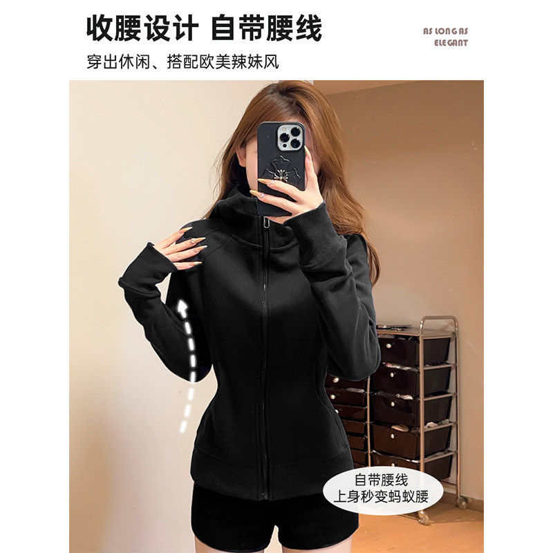 春季外套女黑色卫衣春秋2
