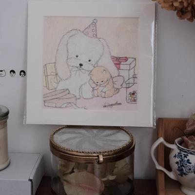 Hi Lovely.正版授权皮革插画原创治愈系动物系列微喷装饰画