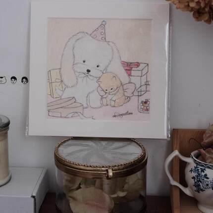Hi Lovely.正版授权皮革插画原创治愈系动物系列微喷装饰画