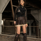 齿轮公爵 蒸汽朋克Steampunk哥特GOTHIC百褶女短裙 SP212CW