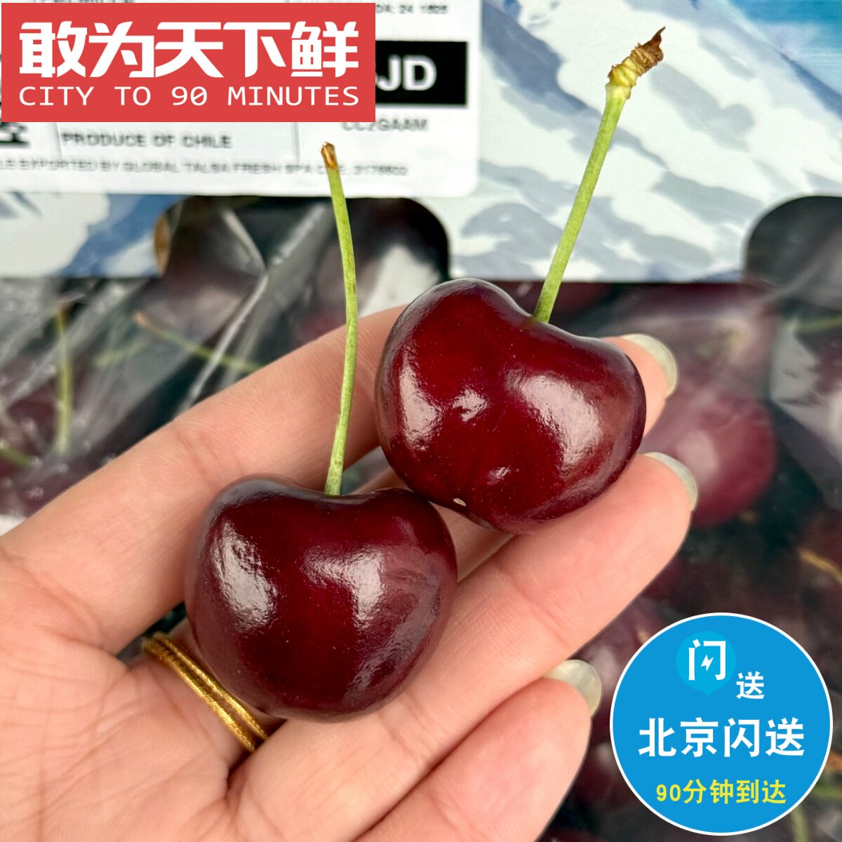 仅限北京闪送 智利 SANTlNA 桑缇娜 车厘子 柑绿 表皮亮 甜