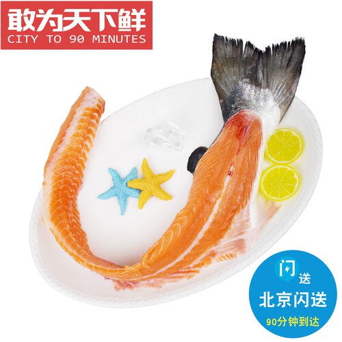 350g+ 北京闪送 进口 三文鱼骨 冷冻新鲜 鱼排红烧炖汤边角料