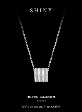 气质小众百搭路路通纯银项链女2025欧美简约风莫桑石高级感锁骨链