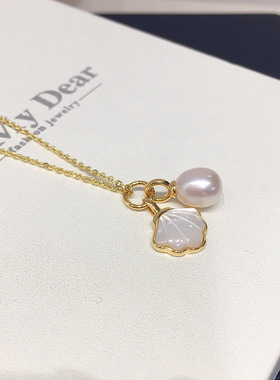 贝壳天然淡水珍珠项链耳钉戒指