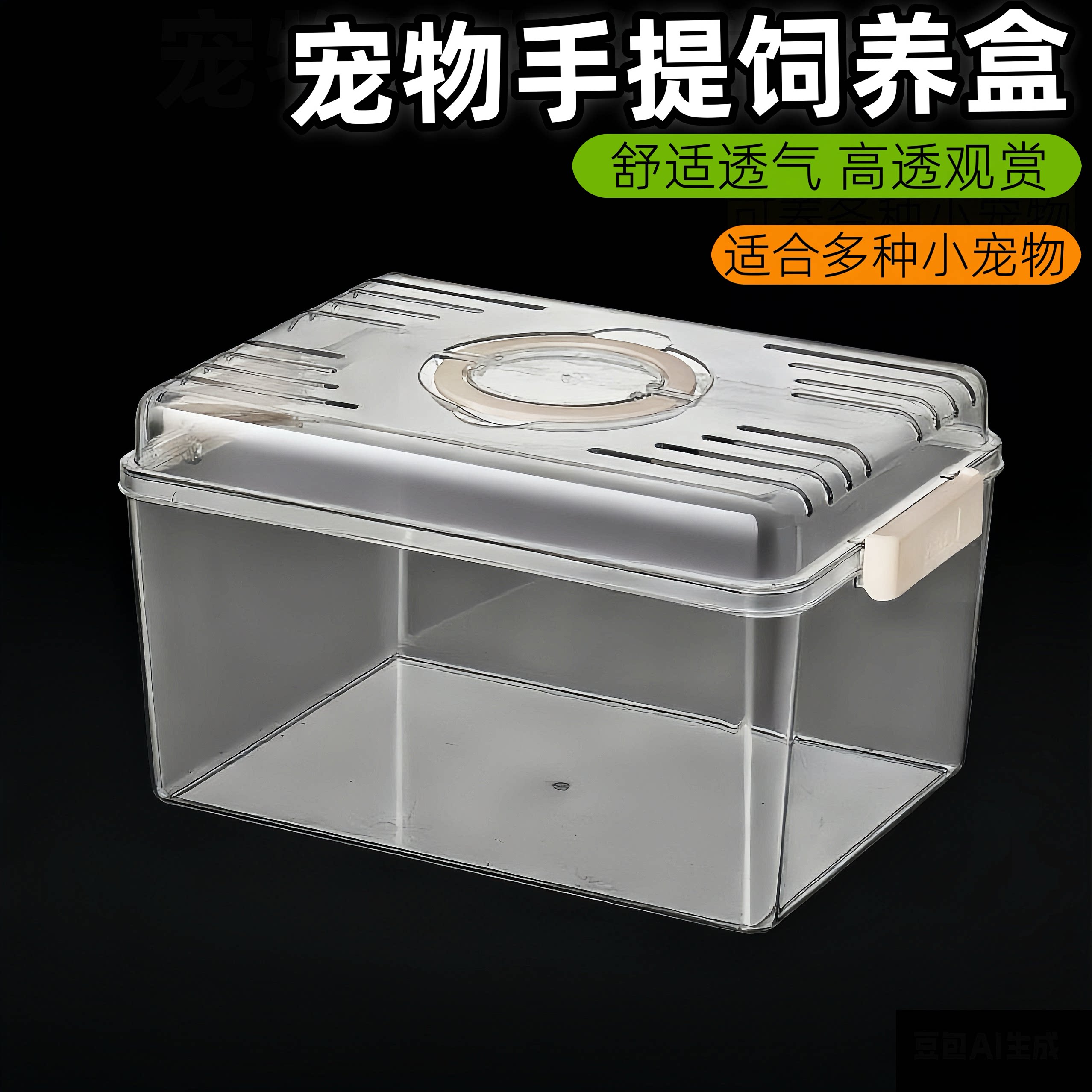 爬宠饲养箱甲虫饲养盒寄居螃蟹守宫乌龟蛇蛙饲养箱仓鼠手提外带笼