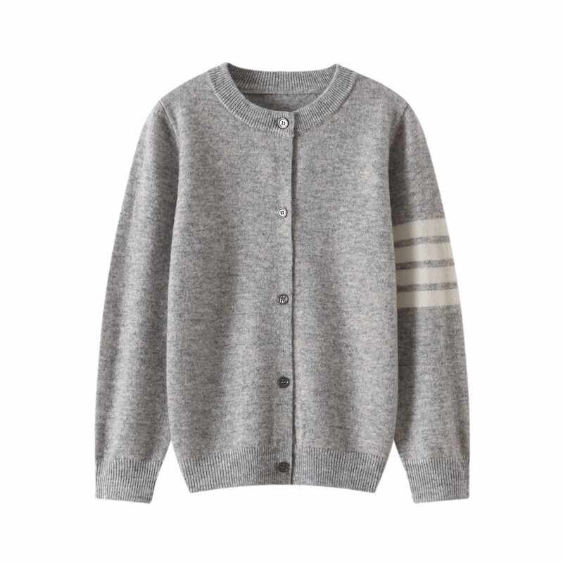 【纯羊毛】秋冬新款男女童装毛衣外套亲子开衫圆领儿童羊毛衫宝宝