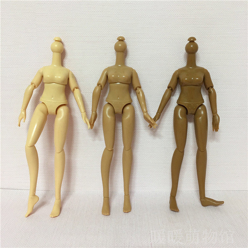 外贸娃娃素体ob11身体8分bjd改妆自制黏土diy多关节白 黑 日烧肌