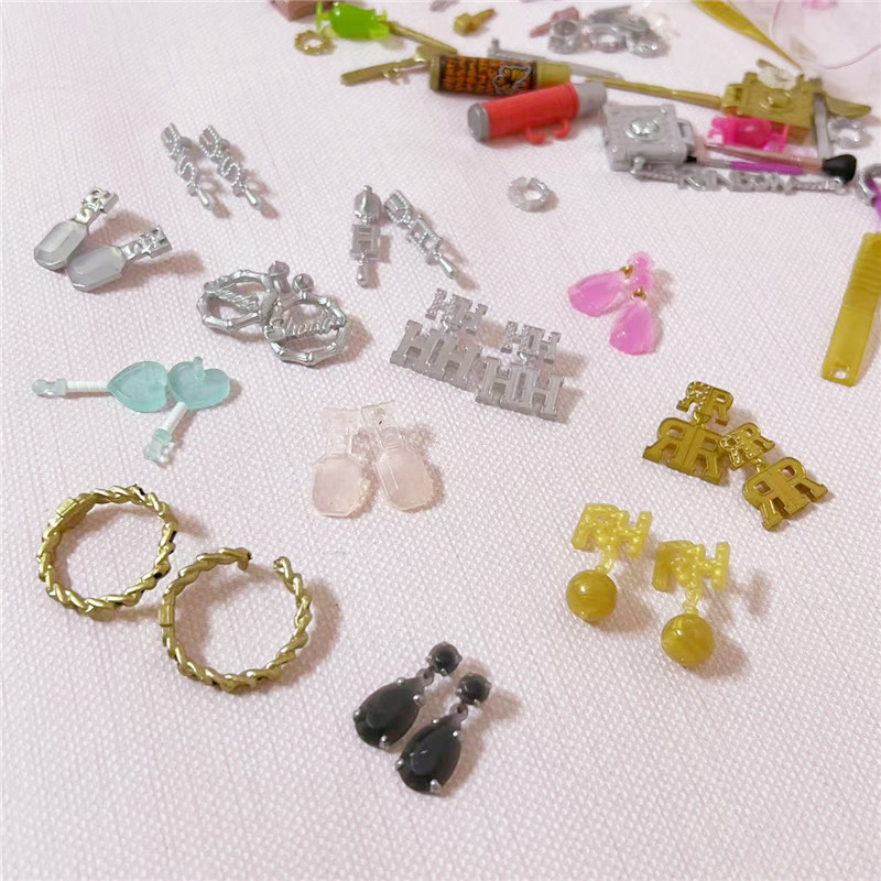 娃娃配件 耳钉 化妆刷 项链 水壶 道具 微缩玩具 彩高小东西