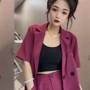 单/套装女短袖西装套装薄款夏季韩版休闲时尚减龄洋气短裤两件套