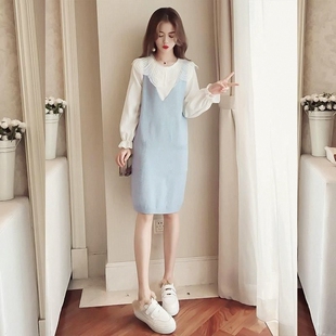 大码 洋气减龄显瘦心机两件套潮 女装 2025春秋胖妹妹遮肚连衣裙套装