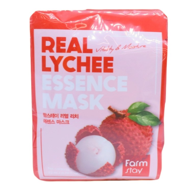 香港直邮韩国Farmstay法曼媞荔枝精华面膜10片装保湿补水修复滋润
