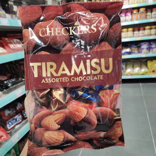 香港现货 进口零食Checkers杂锦提拉米苏杏仁巧克力休闲零食年货