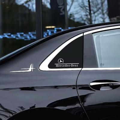 适用奔驰E级E300LcC200LC260LGLC2三角窗装饰贴纸车窗侧窗车标贴