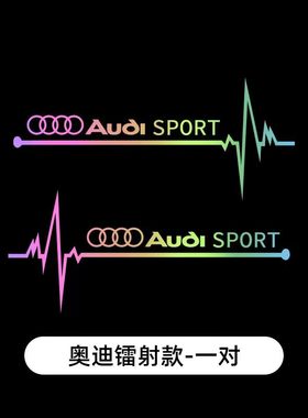 适用于奥迪a4l/a6/a3/q5l/a8/a7q3/q5T汽车三角窗车贴七彩侧窗贴