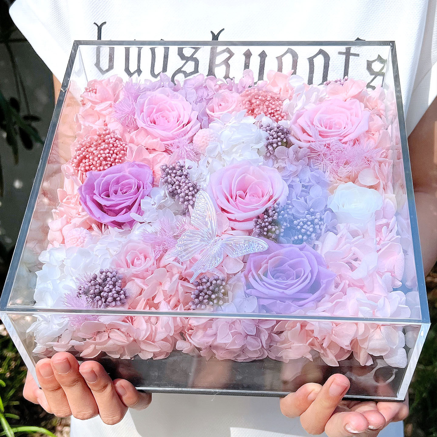 高端永生花盒永生玫瑰花保鲜花亚克力永生花盒七夕节礼物女友生日