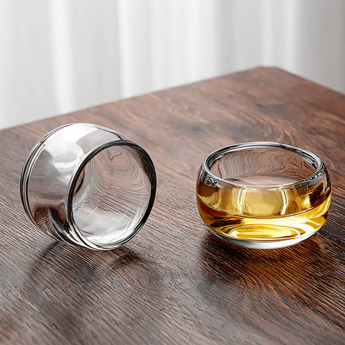 加厚水晶扳指玻璃主人杯品茗茶杯