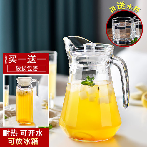 玻璃冷水壶家用耐热高温泡茶壶凉白开水杯子鸭嘴壶果汁扎壶大容量