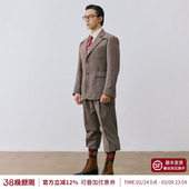 混纺易复古休闲西装 平圆方中骑行西服套装 外套男款 50%羊毛