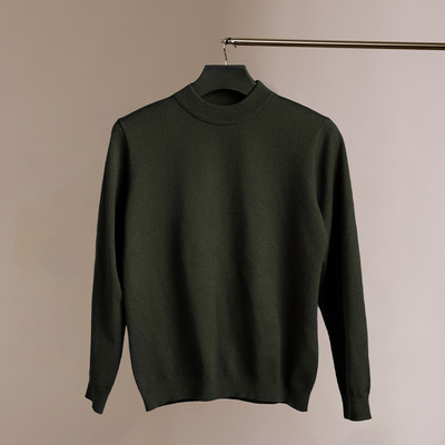 平圆方中加厚半高领针织衫毛衣