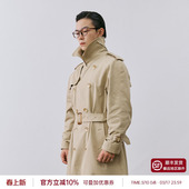 经典 2025双排扣休闲插肩袖 中长款 秋冬新款 大衣外套 战壕风衣男