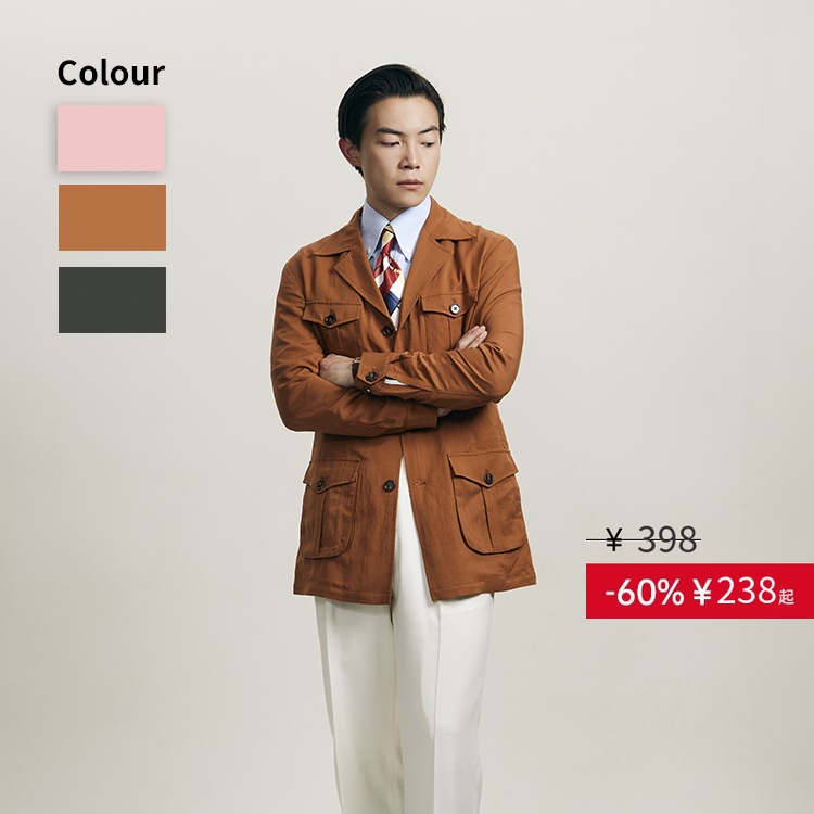 【砂洗天丝亚麻】平圆方中春秋薄款复古猎装夹克男士英式外套,男装,夹克,淘宝优惠券,粉丝福利购,淘宝优惠卷