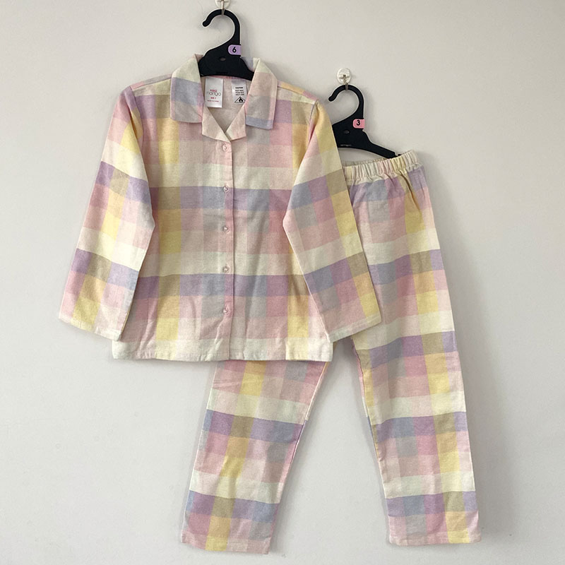 外贸原单女童秋冬纯棉磨毛绒布睡衣套装卡通家居服套装