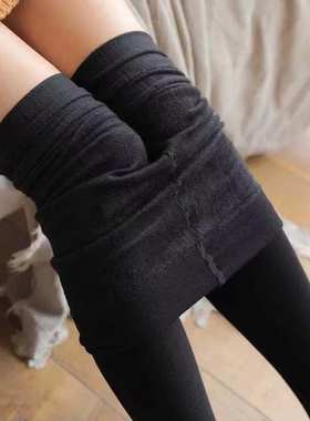 烟灰色打底裤袜加绒薄款中厚大码