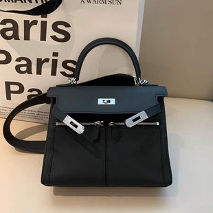 新款 Lakis凯莉包头层牛皮真皮女包手提包双肩带单肩斜挎包大容量